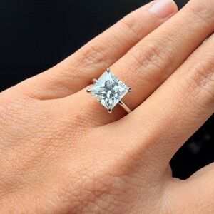 3 Carat moissanite engagement ring sterling silver Women's Ring